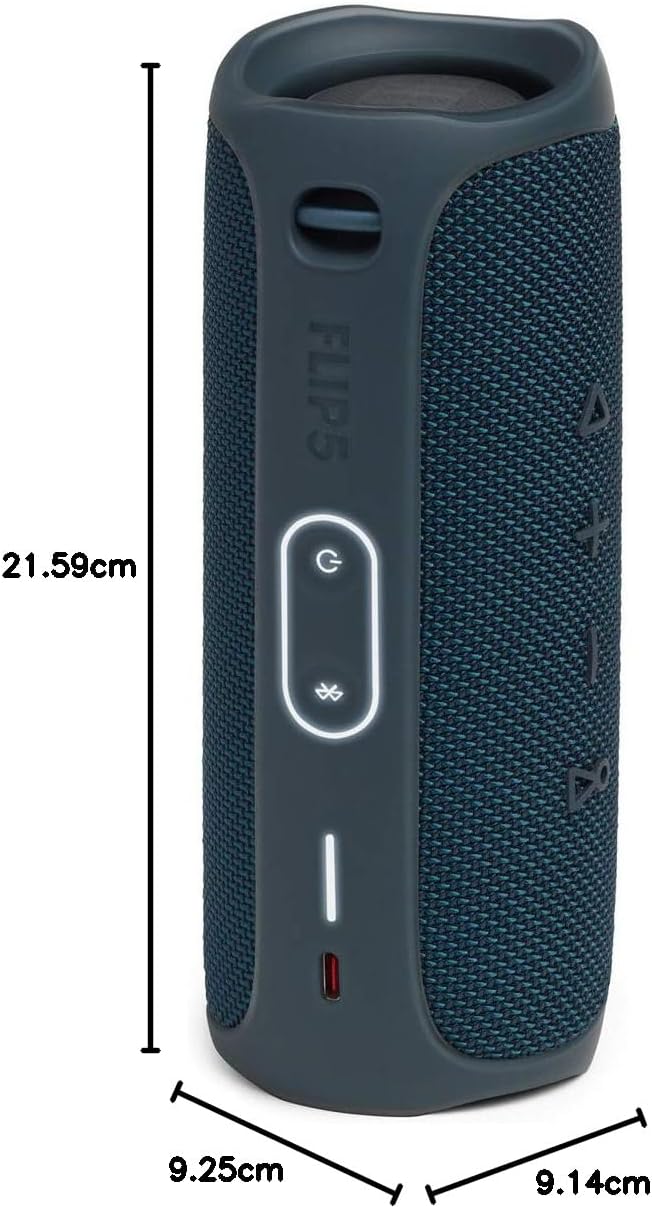 JBL FLIP 5 Tragbarer Bluetooth-Lautsprecher, wasserdicht blau, blau