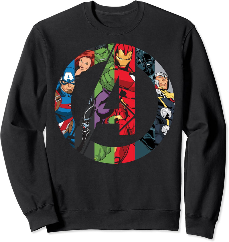 Marvel Avengers Group Shot Comic Fill Logo Sweatshirt