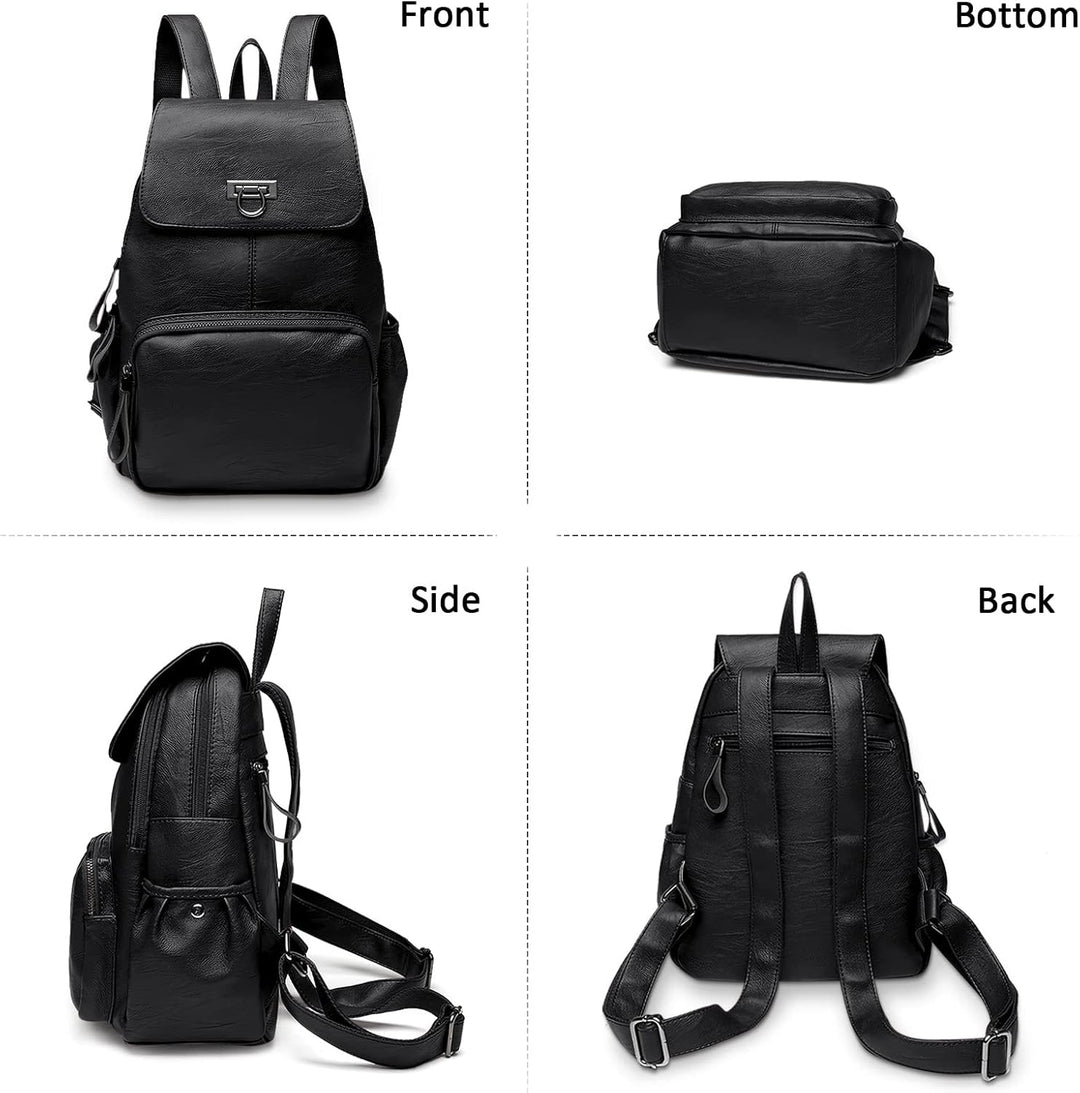 DIRRONA Rucksack Damen Elegant Rucksack im Klappdesign Casual Damen Schultertaschen PU Leder Wasserd