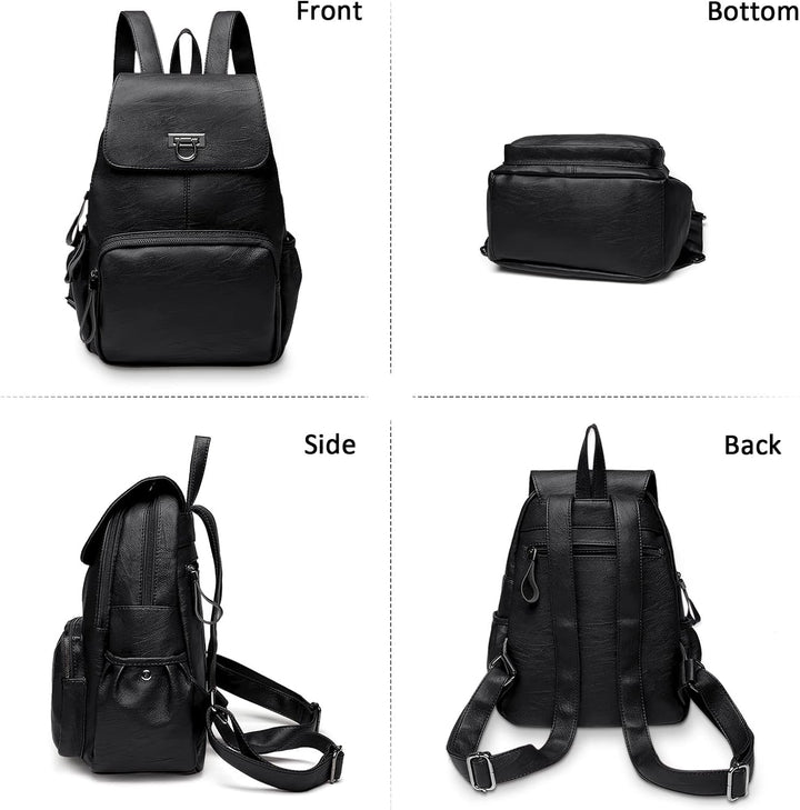DIRRONA Rucksack Damen Elegant Rucksack im Klappdesign Casual Damen Schultertaschen PU Leder Wasserd
