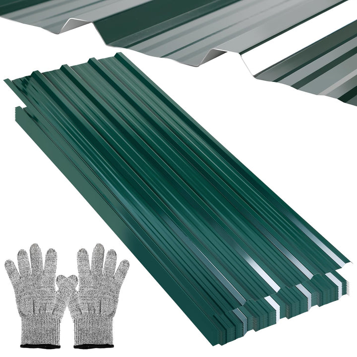 Fiqops Trapezblech Profilblech 12 Stück, Trapezblech 129cm x 46cm ca. 7 m², Wellblechplatten für Dac