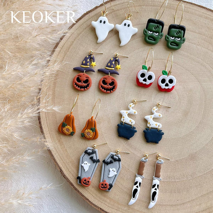 KEOKER Polymer Clay Cutters Halloween, Clay cutters for Halloween Earrings Making, 10 Shapes Hallowe