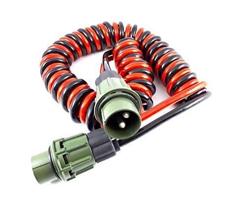 Easy Link NATO Spiralkabel Wendelkabel Stecker 24V 2pin 2x35mm2 4M Anwendung LKW.
