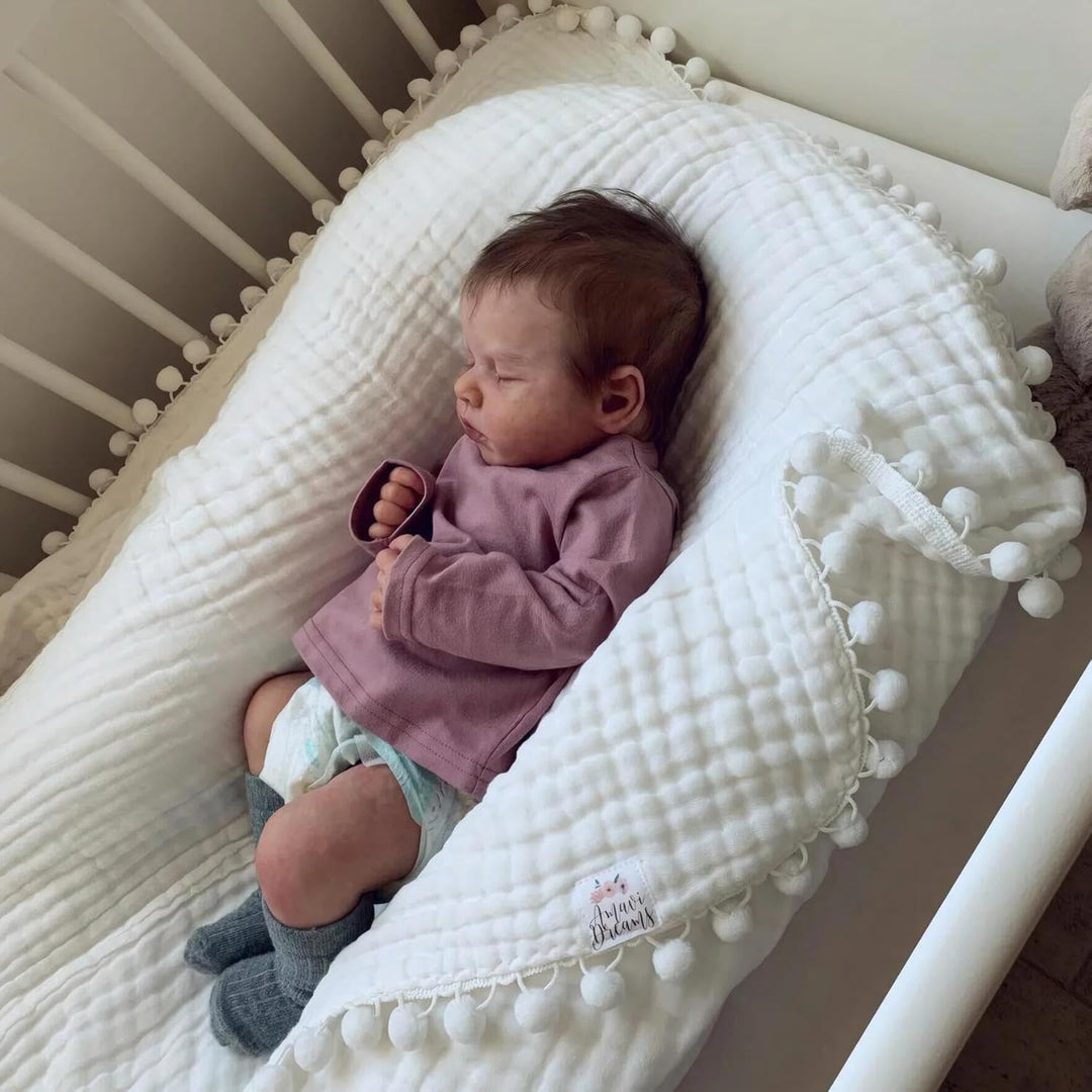 Zero pam Reborn Baby Vollsilikon Lebensecht Junge, 50CM Reborn Baby Junge Silikon Puppe Mit Haaren,