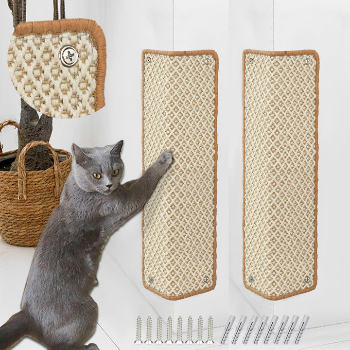 JanYoo 2 Stück Kratzmatte Katze, Kratzschutz Katzenkratzmatte Sisal Katzenkratzmatte Katzen Kratztep