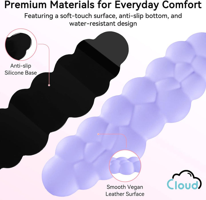 Sushret Memory‑Schaum Cloud Handballenauflage Tastatur‑Set, 4‑in‑1: Ergonomische Tastatur Handballen