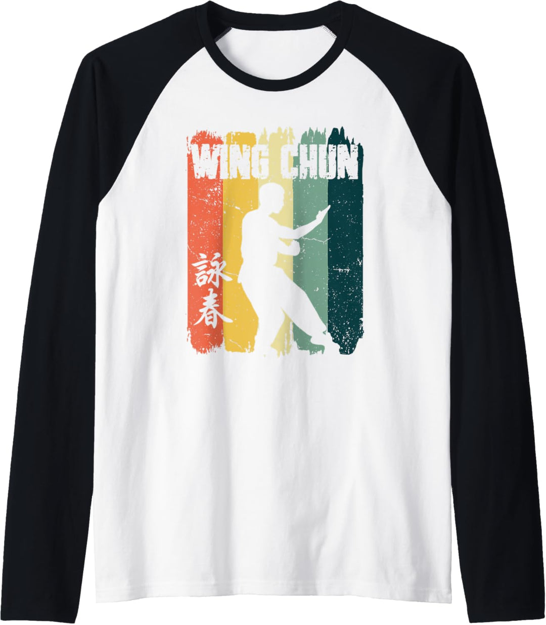 Wing Chun, Retro Vintage Sunset, Chinesische Kampfkunst Raglan