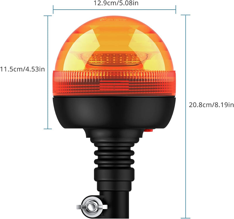 AUTOUTLET 2X Rundumleuchte, 24 LED Warnleuchten Amber Rundumkennleuchte Blinkleuchte 12V/24V, mit 3