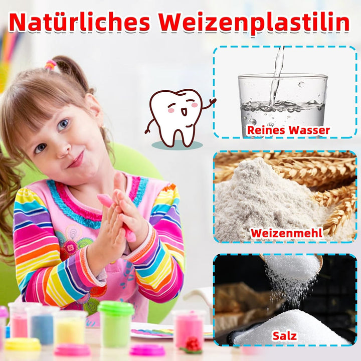 Knete Zubehör Zahnarzt Spielzeug, Knetwerkzeug KneteSet Dentist Rollenspiel knete ab 3 Jahre,Knetmas