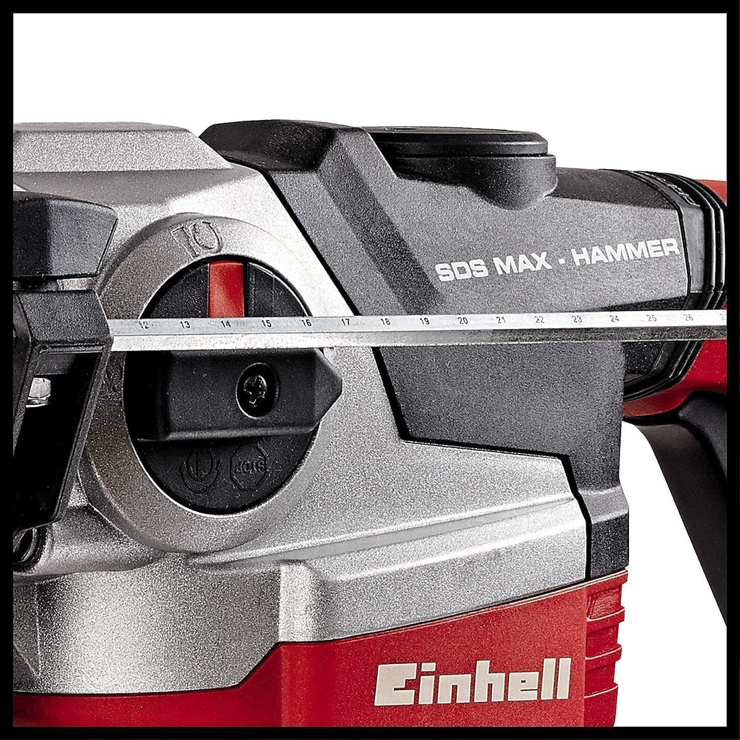 Einhell Bohrhammer TE-RH 38 E (1050 W, 9 J, Bohrleistung Ø 38 mm, SDS-Max-Aufnahme, Metall-Tiefenans