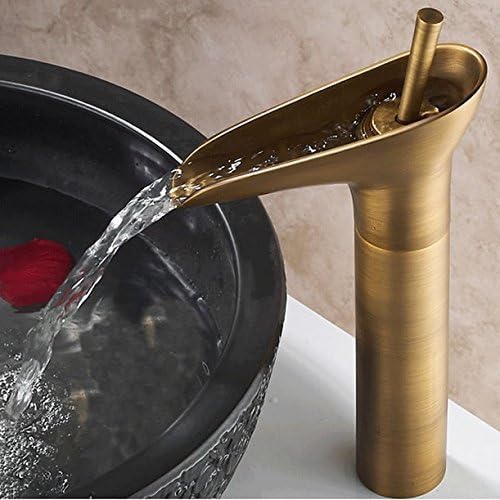 Hiendure® Einhebel- Mischbatterie Wasserhahn Armatur Waschtischarmatur Wasserfall Einhandmischer für