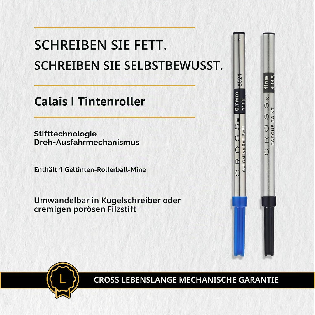 Cross Calais Rollerball (inkl. Geschenkbox) in Mitternachtsblau, 1 Stück (1er Pack) Mitternachtsblau
