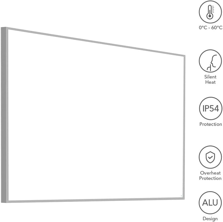 TROTEC Infrarot Wandheizung TIH 900 S – Heizleistung 900 W – Elektro Heizkörper, 1205 x 755 mm, IP54