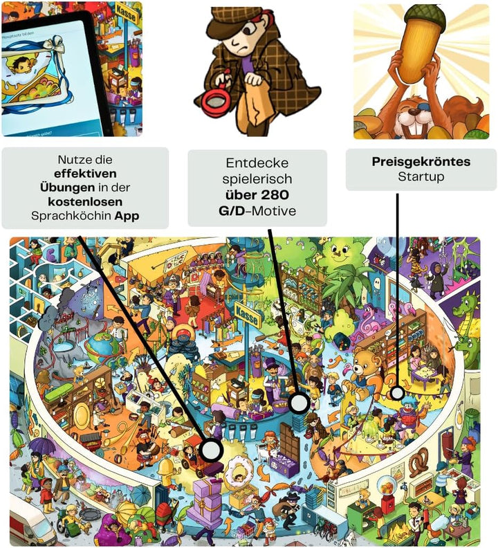 für Kinder 'Logopädie Spiele Sprachförderung Kindergarten' Hochwertig Illustriert [analog+digital nu
