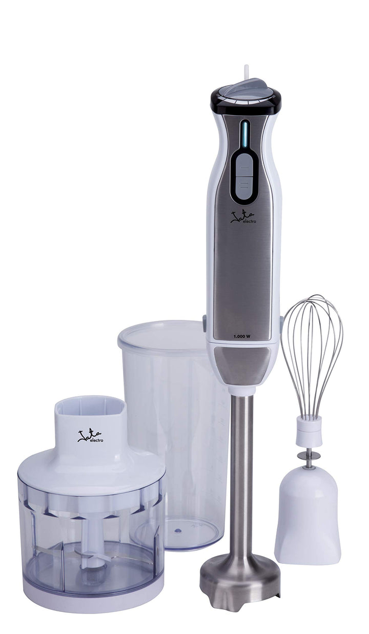 Jata BT199 Stabmixer 1000 W, inklusive Zubehör inkl. Messbecher 600 ml, Doppelklinge aus Titan, elek