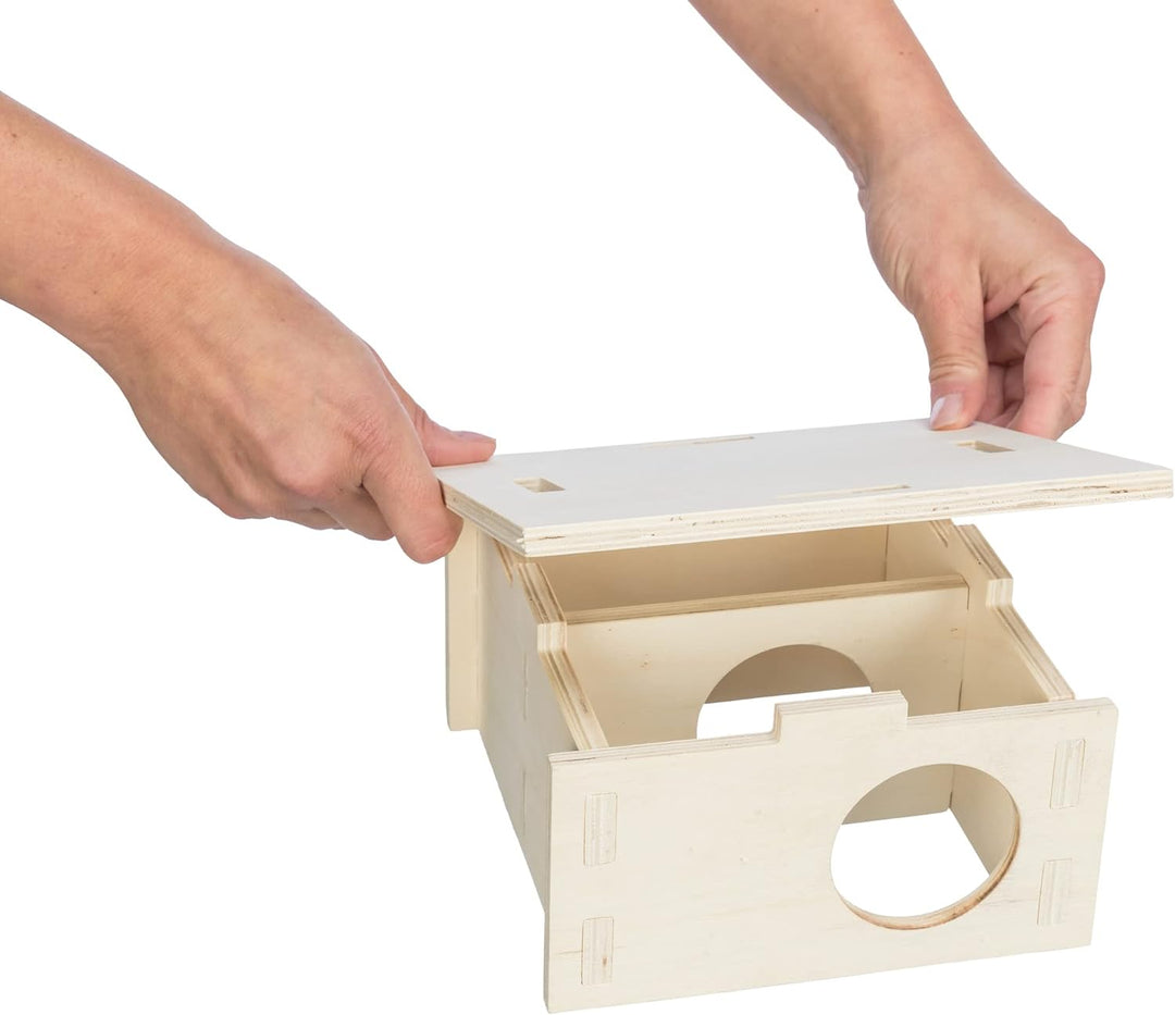 TRIXIE artgerechtes Kleintierhaus ohne Klammern und Nägel für grosse Hamster und Degus, mit Zwei Kam