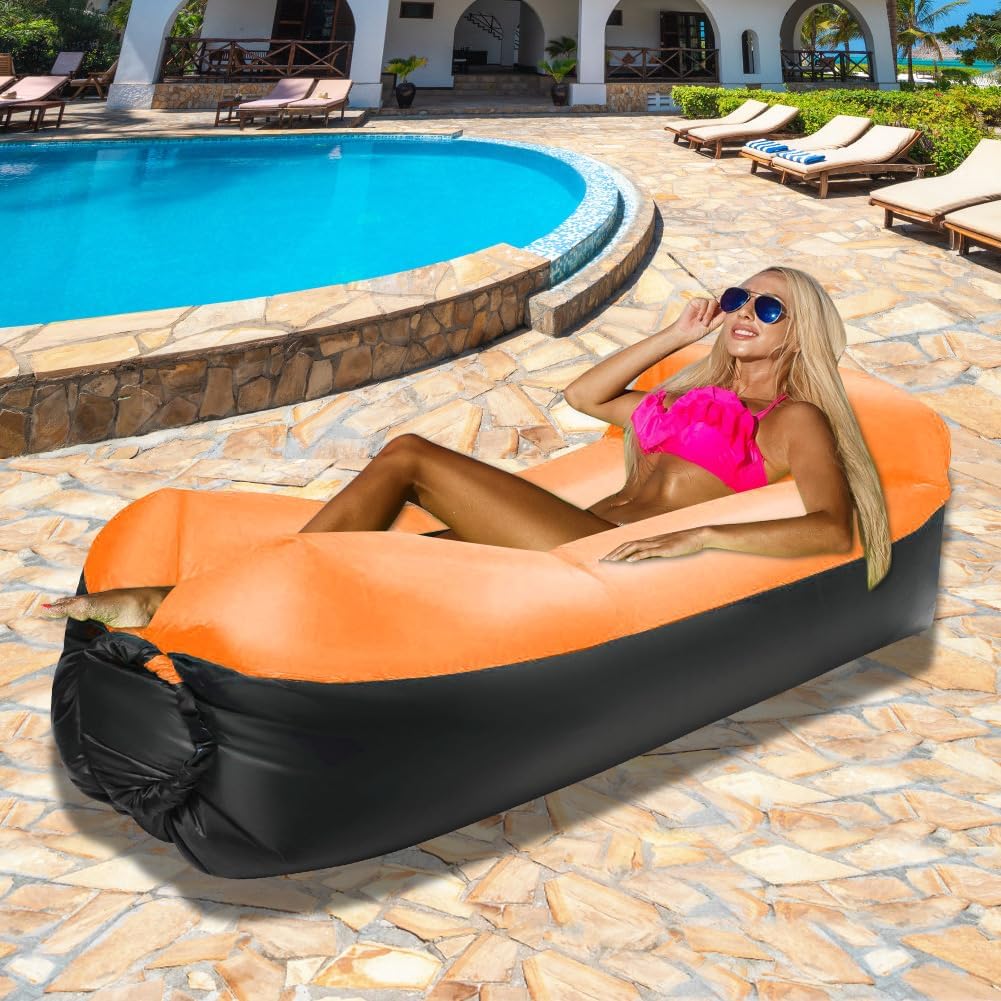 Gohytal Aufblasbares Sofa, 230×70cm Wasserdichtes Luftsofa Outdoor Tragbares Aufblasbar Luft Sofa Co