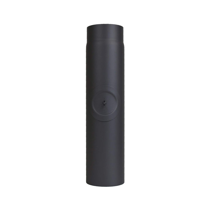 LANZZAS Ofenrohr 500 mm Verlängerung mit Tür - im Durchmesser Ø 120 mm - Farbe: schwarz - Rauchrohr