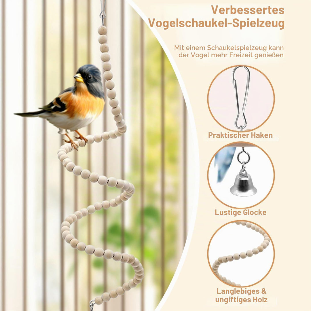 7 Stück Vogel Spielzeug, Wellensittich Zubehör, Vogelkäfig Zubehör, Vogel Spielzeug Wellensittich Sp