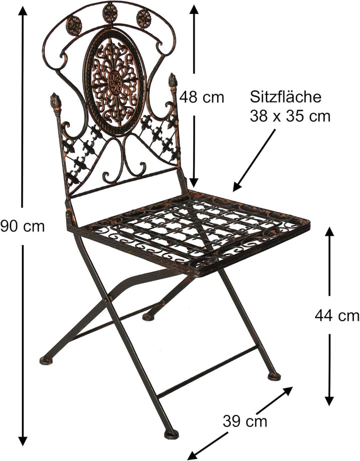 DanDiBo Gartenstuhl Metall Avis 1840 Metallstuhl Bistrostuhl Stuhl Garten Vintage Eisen Nostalgie Ei
