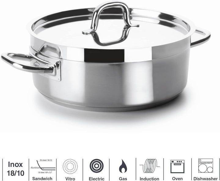 Lacor 54040 Bratentopf mit Deckel Durchmesser 40 cm Chef Luxe