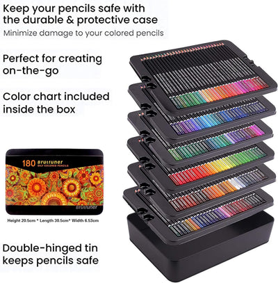 Laconile Buntstifte professionell set, 180 farbstifte,zeichenstifte Malset Skizzierstifte Set Bleist
