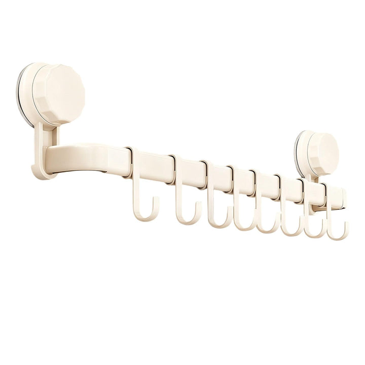 Hakenleiste Küche ohne Bohren mit 8 Haken,Küchenutensilienhalter Saugnapf Montage,45 cm lang,Halter