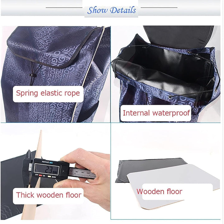 1/2 Stück Ersatztasche für Einkaufswagen – 72 l Ersatztasche für Handwagen, Einkaufstasche mit Seite