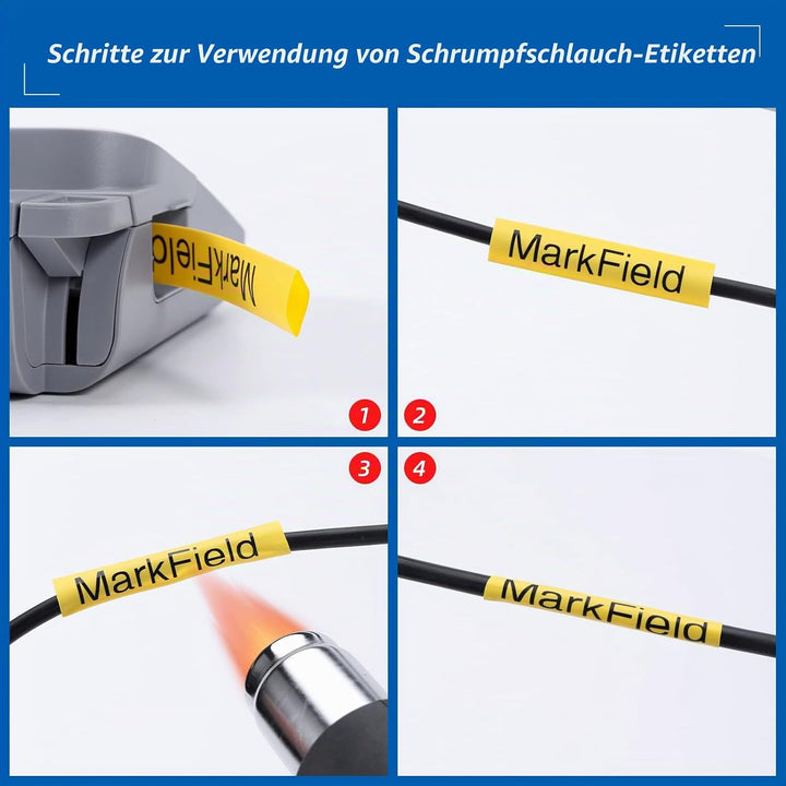 MarField HSe-651 23.6mm Schrumpfschlauch Schriftband Kompatibel mit Brother P-touch HS HSe651 Heat S