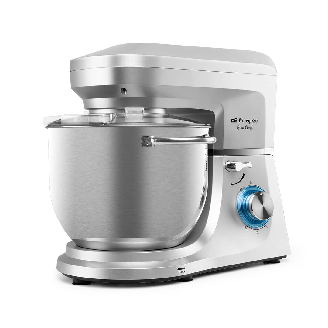 Orbegozo AM 8000 - Knetmaschine, 7 Liter, sechs Stufen, Planetenbewegung, Behälter aus Edelstahl, ne