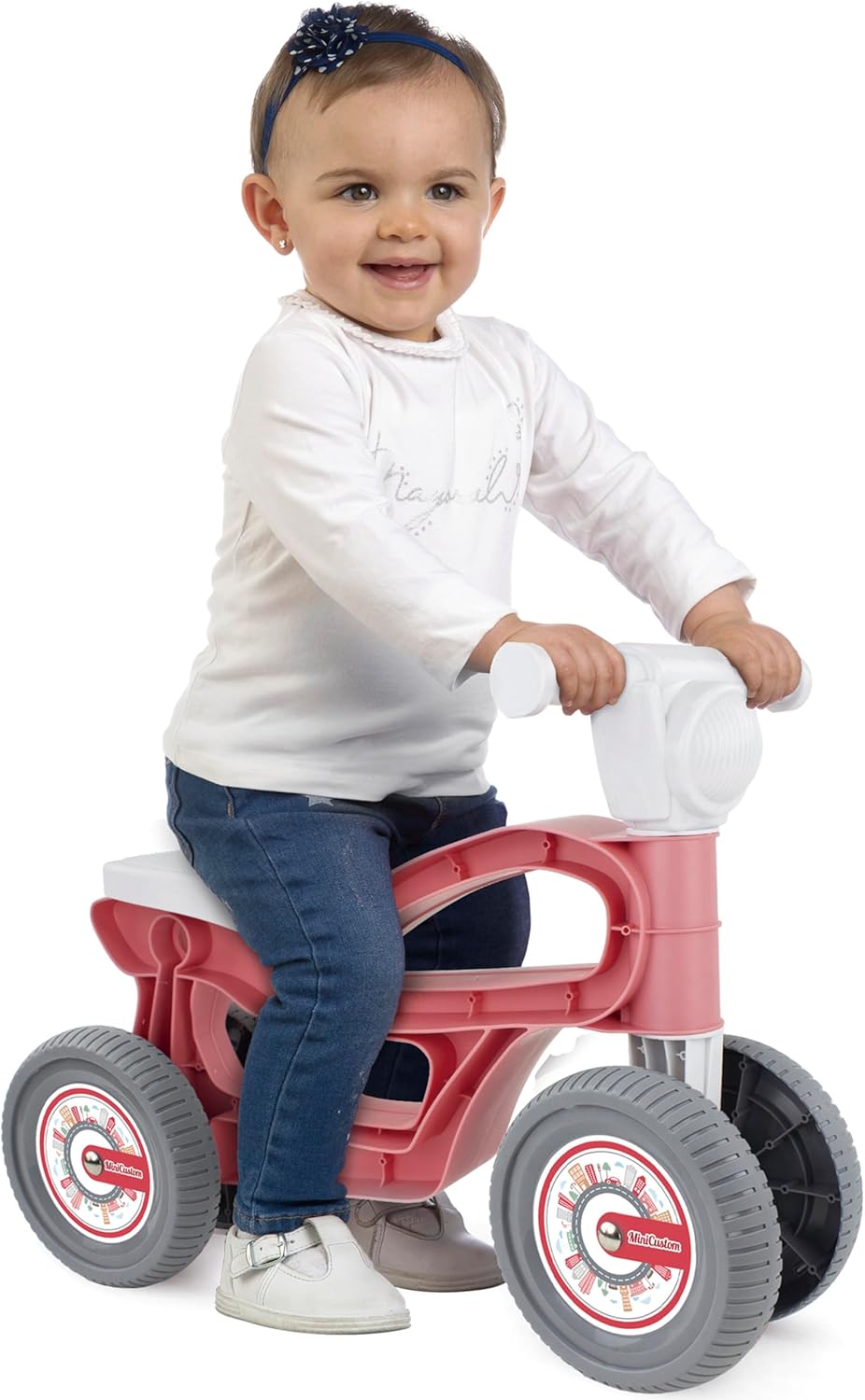 Chicos - Custom Coral tragbares Mini-Motorrad mit Vier Rädern für mehr Stabilität | Kindermotorrad f