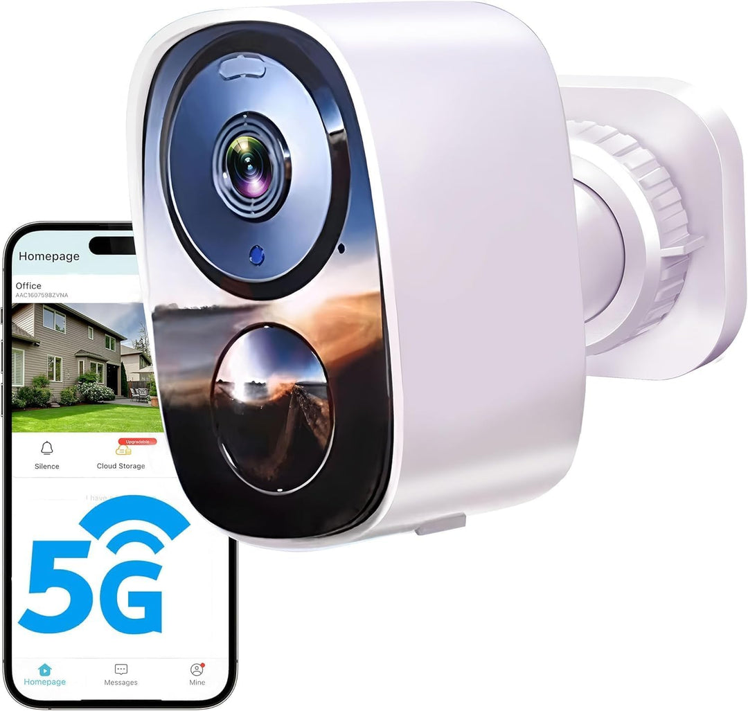 2K/3MP Überwachungskamera Aussen Akku, Kostenloser Cloud-Speicher, 5GHz/2,4GHz WLAN Kabellose Überwa