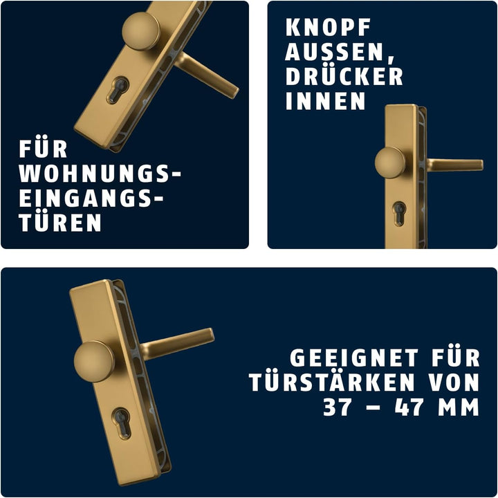 ABUS Tür-Schutzbeschlag KLS114 F4 08296 F4 Bronze Wechselgarnitur Single, F4 Bronze Wechselgarnitur