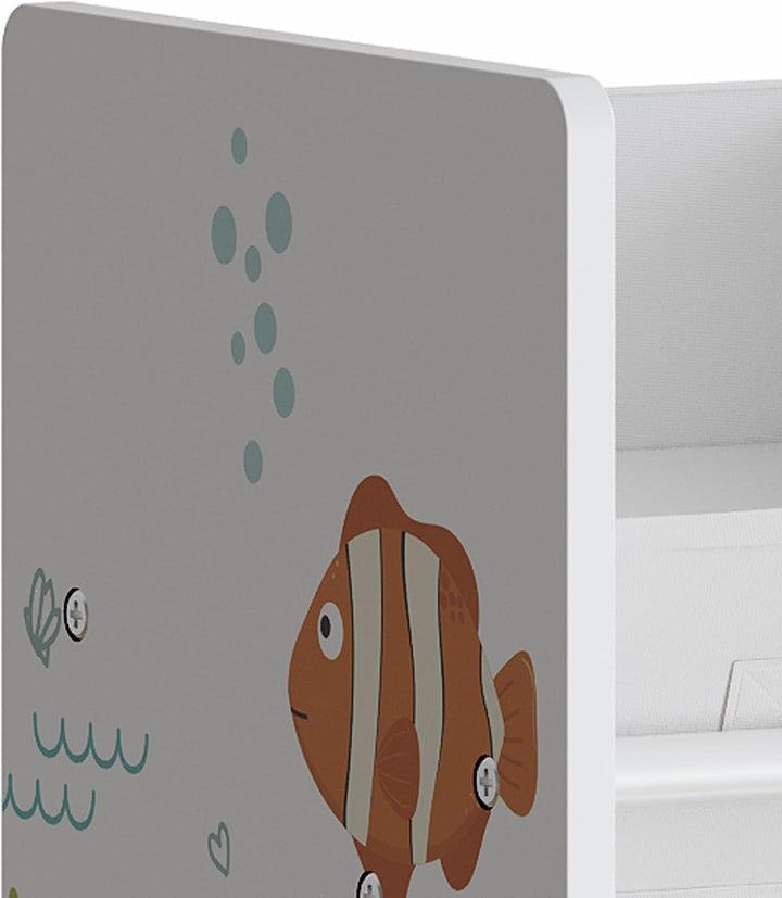 [en.casa] Kinderregal Boiro Kinderzimmerregal 60 x 62 x 30 cm stehend mit 9 Faltboxen Spielzeug Aufb