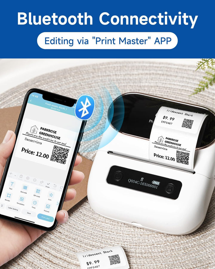 Phomemo M220 Etikettenmacher, Bluetooth-Etikettendrucker für Barcode, Adresse, Haus, Mailing, Kleinu