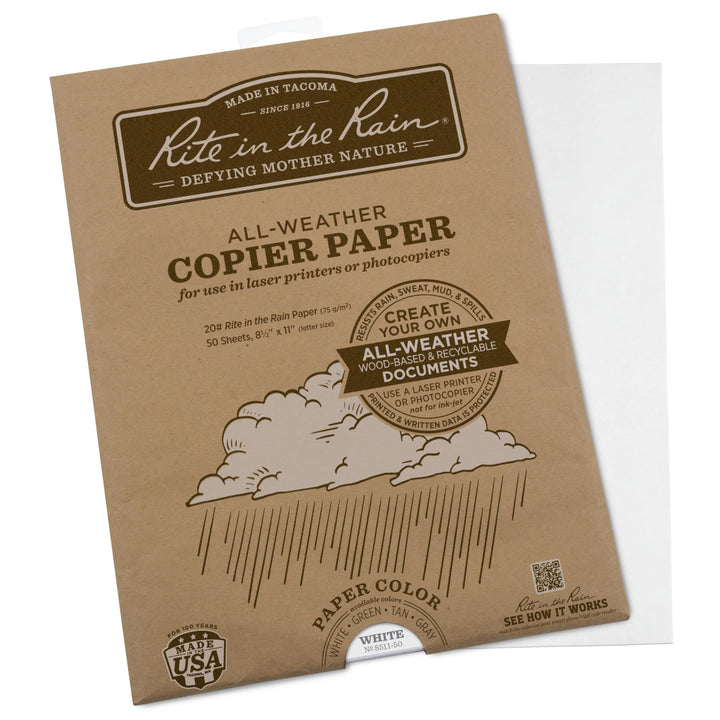 Rite In The Rain Wetterfestes Laserdruckerpapier, 21,6 x 27,9 cm, 20