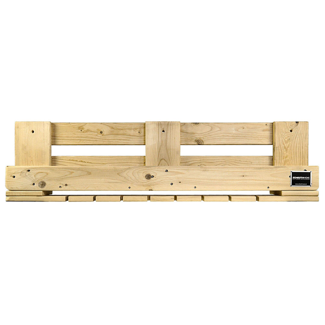 Schroth Home PALvino Weinregal – Palettenregal aus Holz – Schnapsregal für an die Wand – mit Vorrich