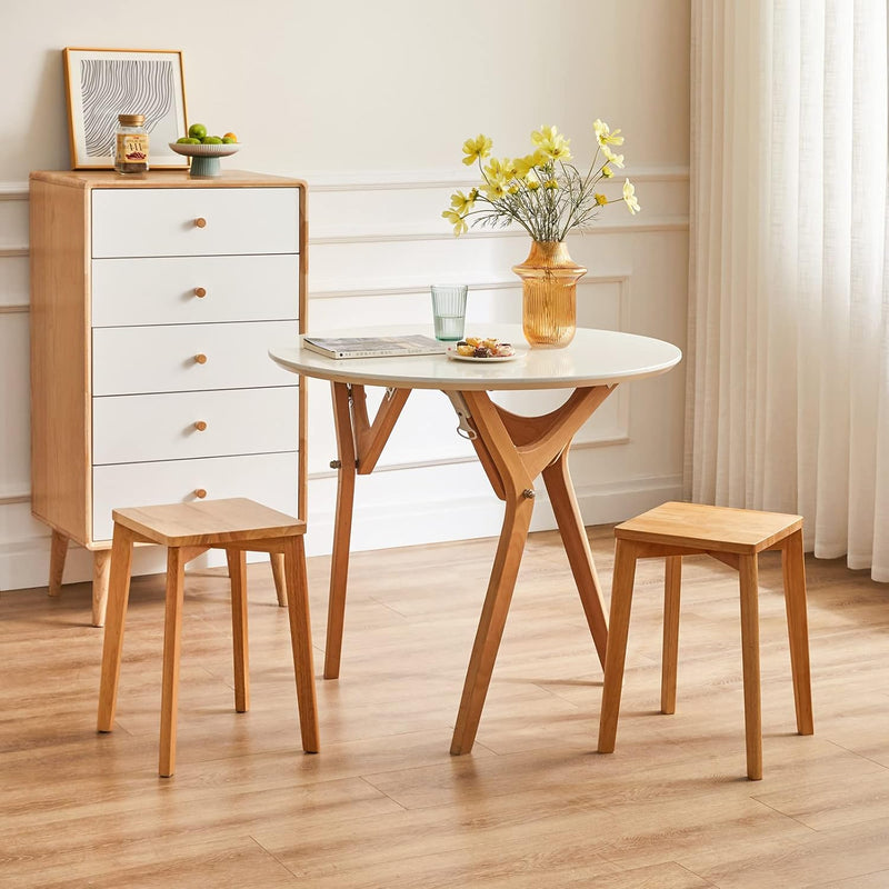 IBUYKE 4er Set Esszimmerhocker, Holzstapelstuhl mit Rutschfester Matte, Stapelhocker für Klassenzimm