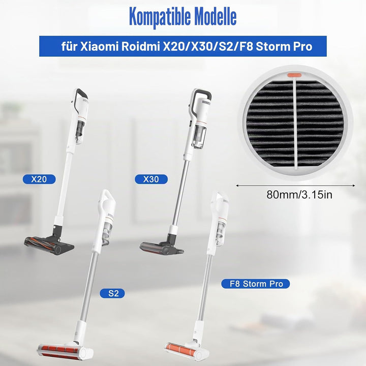 6er-Pack waschbare HEPA-Filter für Xiaomi Roidmi X20 / X30 / X30 / S2 / F8 Storm Pro kabelloser Stau