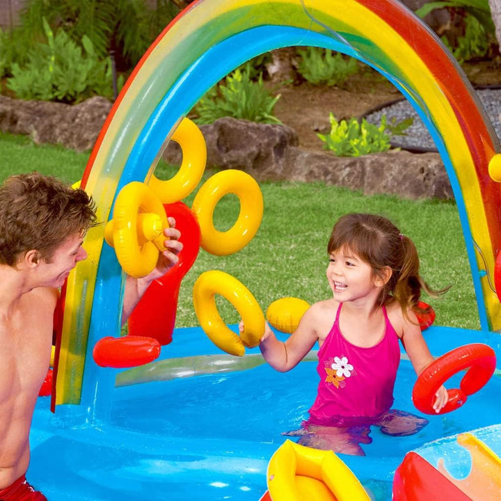 vidaXL Intex Aufblasbarer Pool Rainbow Ring Play Center 297x193x135cm 57453NP