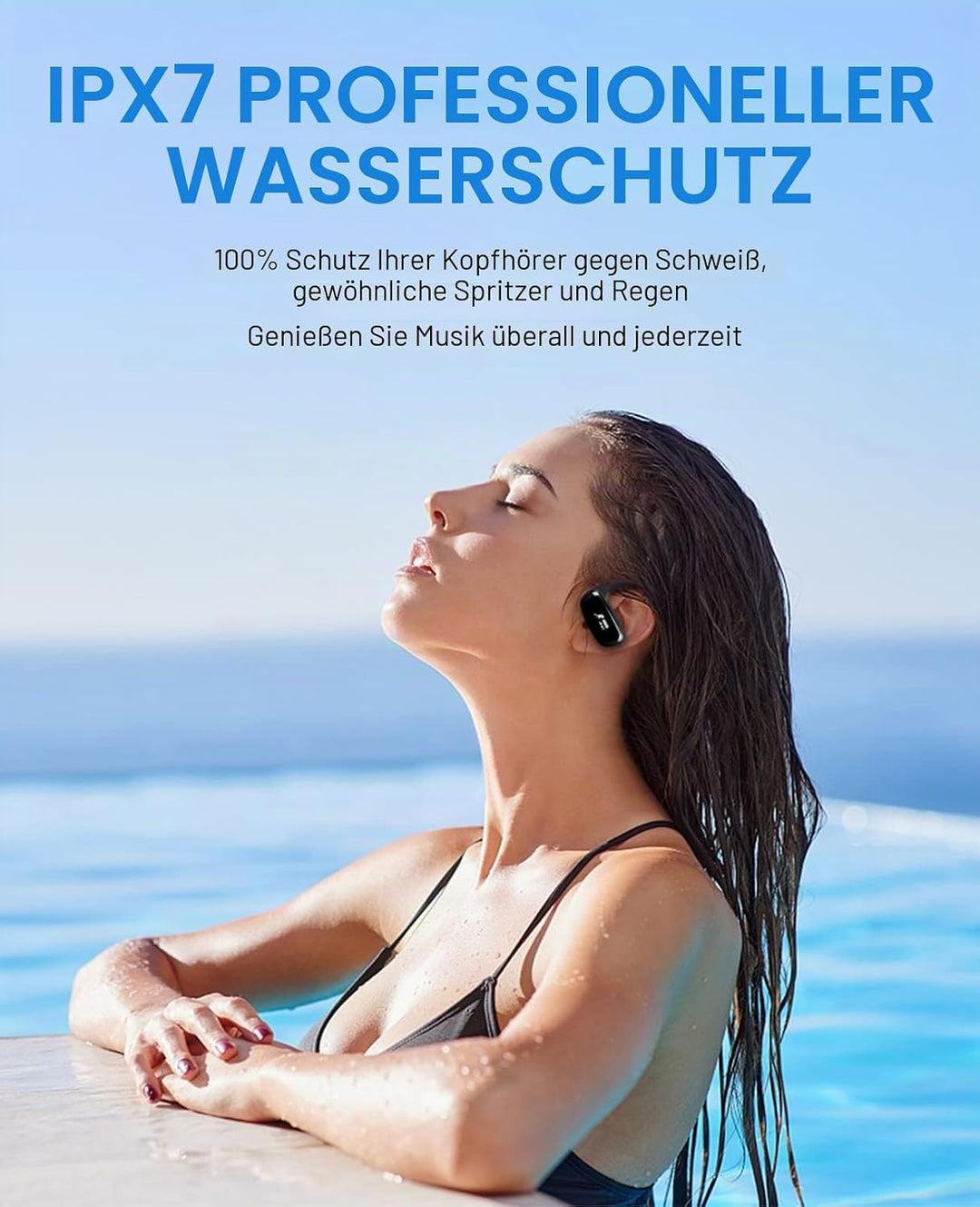 CYBORIS 32 GB eingebauter Speicher MP3-Player Bluetooth Headset Schwimmen Laufen Kopfhörer IPX7 Wass