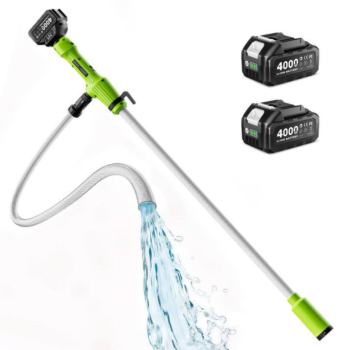 Kabellose Stab-Transferpumpe für Wasser/Diesel, 5,6cm Filter-Ø, 2725L/h Schnellentleerung, 60min Lau