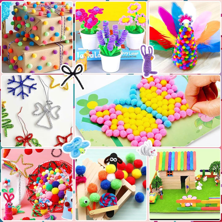 Purpledi 3600+ Stück Bastelset für Kinder Bastelmaterial in Bastelkoffer, Bastelset Kinder DIY Baste