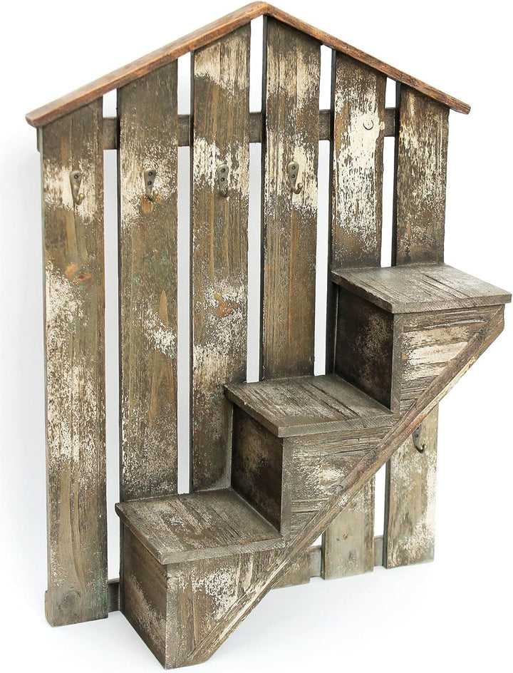 deetjen & meyer Wandorganizer mit Schlüsselhaken 62 cm Braun 17B046 Schlüsselbrett Briefablage Schlü