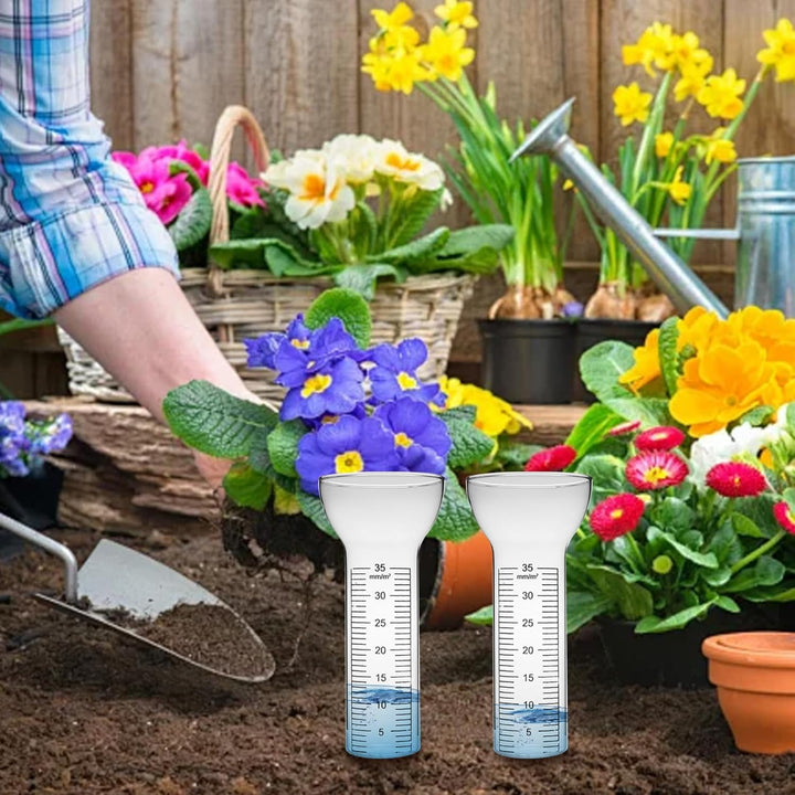 2pcs Regenmesser im Freien gefrierproof, gefrierproof Glas Regenmesser Ersatzröhrchen 35 mm trichter