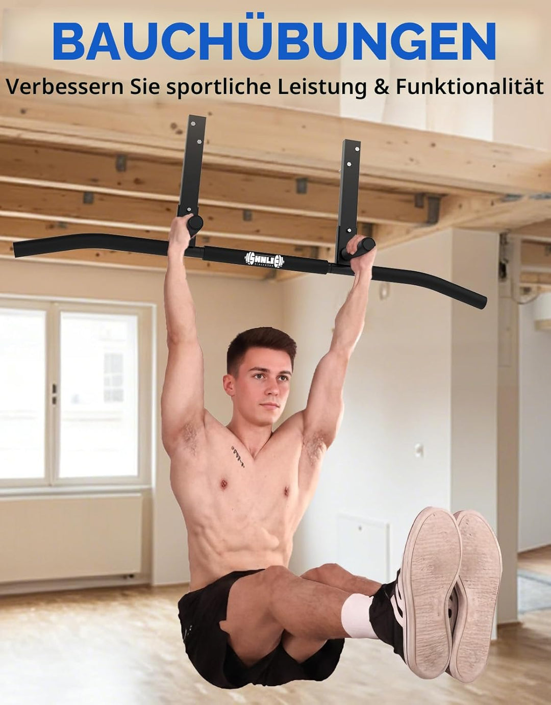 Klimmzugstange, Deckenmontage, Klimmzugstange für Zuhause, Fitnessstudio, Balken, Sparren, einfache