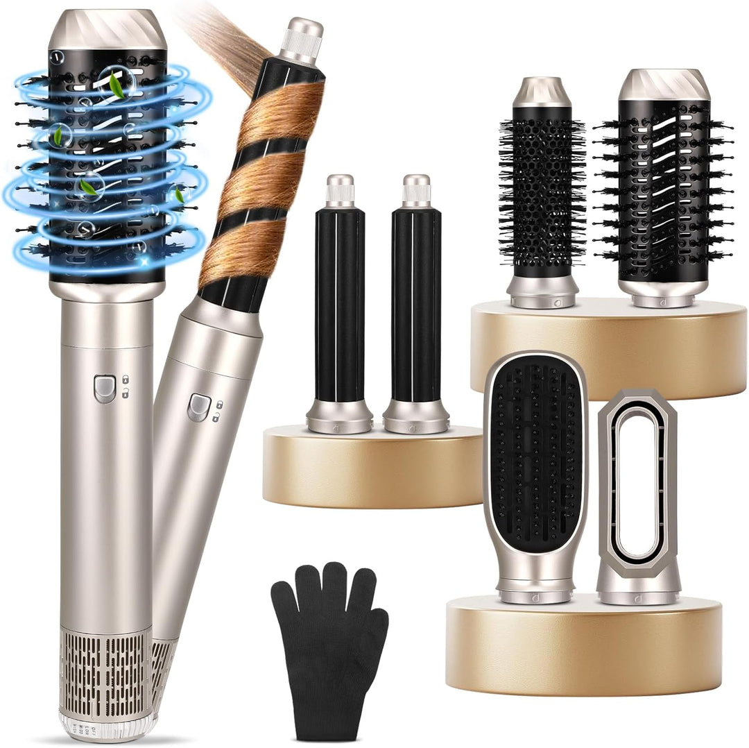 Aofesel Air Styler 6 in 1 Auto Lockenstab, 1200 W Magic Styler mit Haartrockner, Blasbürste, Föhnbür