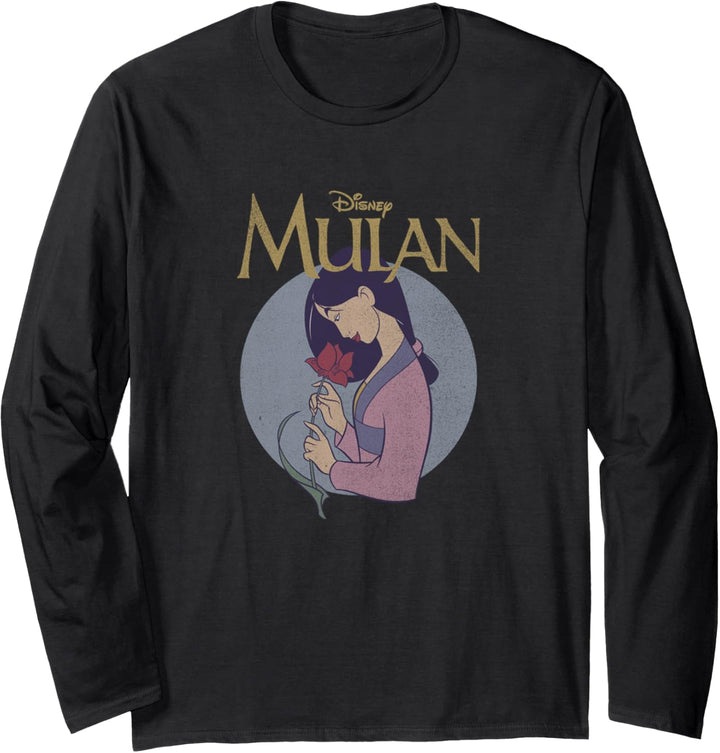 Disney Mulan Vintage Style Profile Logo C1 Langarmshirt