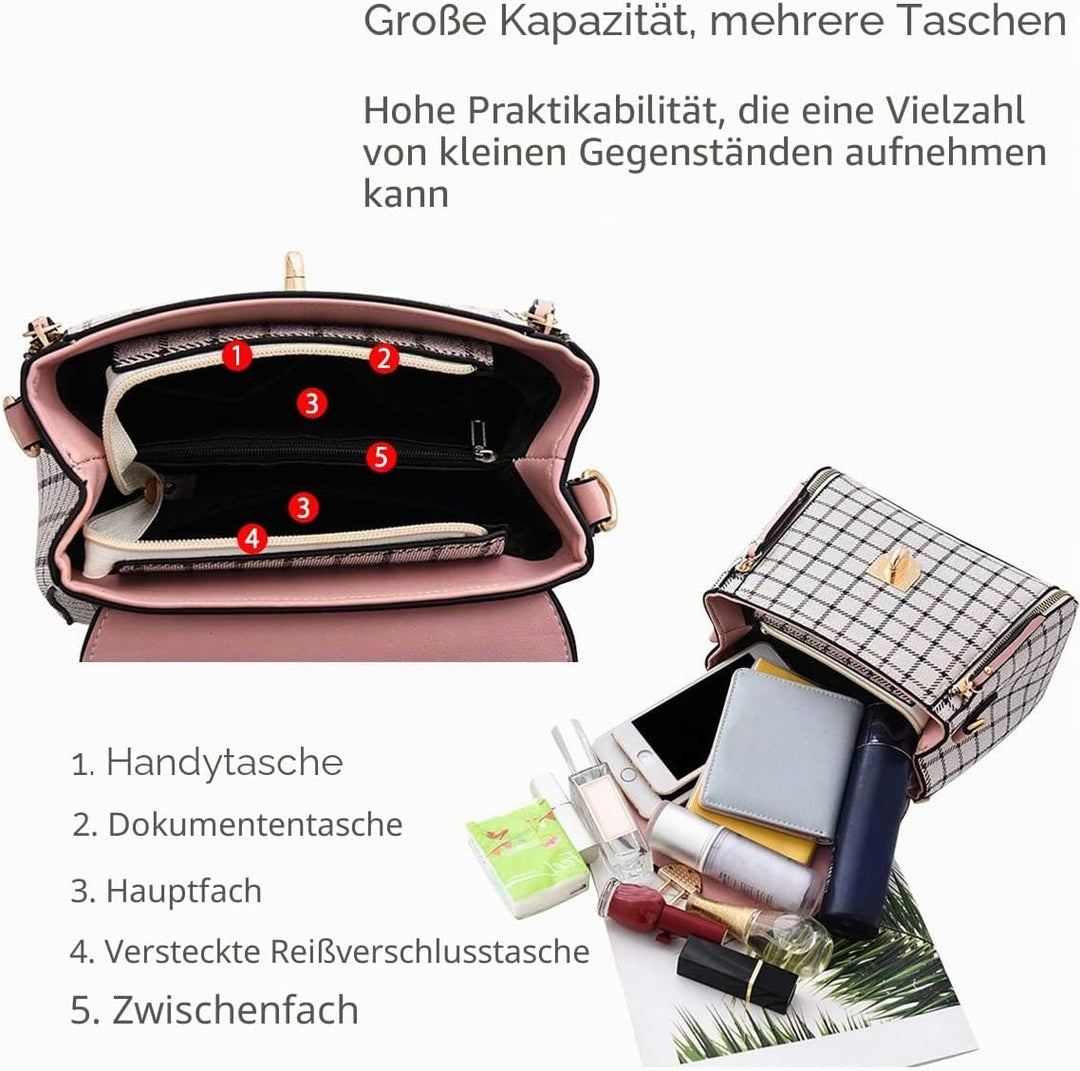 NICOLE&amp;DORIS Handtaschen für Damen Niedliche Umhängetasche Mädchen Reissverschluss Handtasche PU Led