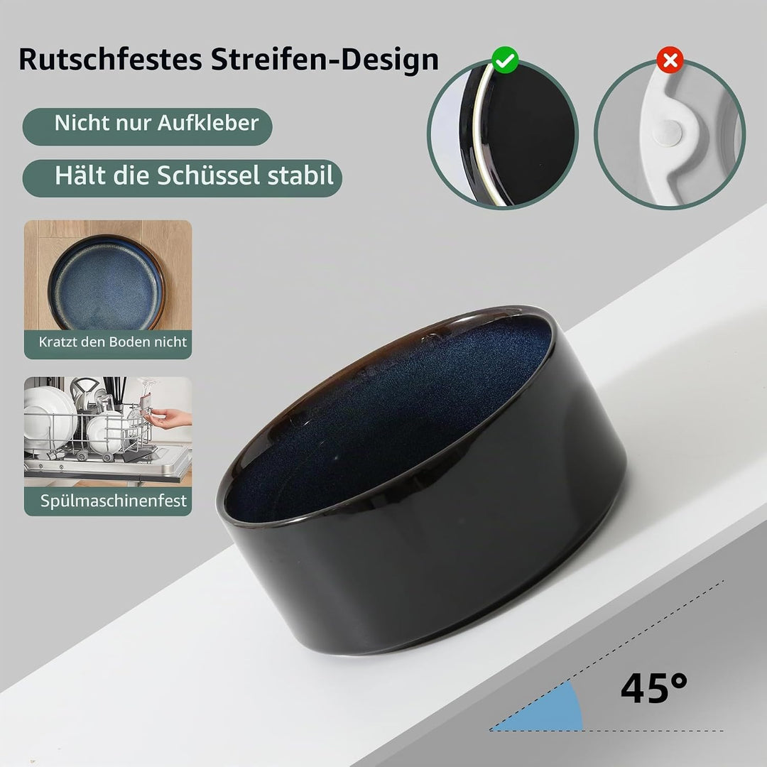 Keramischer Hundenapf 15,5 cm mit Standfuss für kleine und mittelgrosse Hunderassen, Futter- und Was